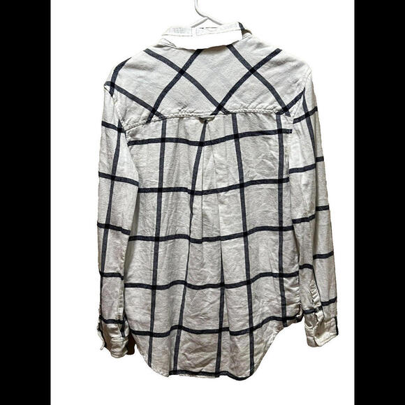 Urban Outfitters BDG Blue Plaid Flannel Button Down Tunic Shirt Small - Picture 2 of 3